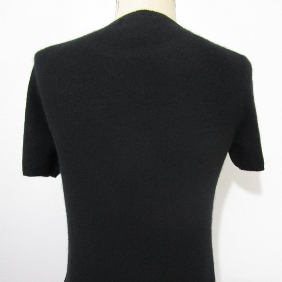 M Black CASHMERE Pullover Knit Sweater Short Sleeve Cuddly Fuzzy - Picture 6 of 8